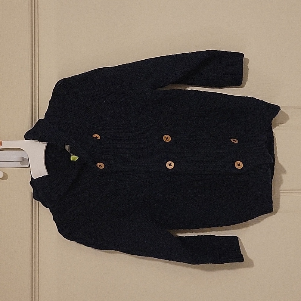 Orchestra Navy Cable Knit Cardigan, 18M